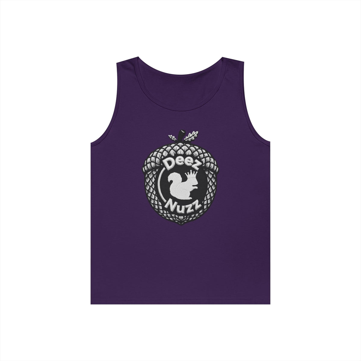 ‘Deez Nuzz’  Vintage White/Black Crest Funny Graphic Tank Top