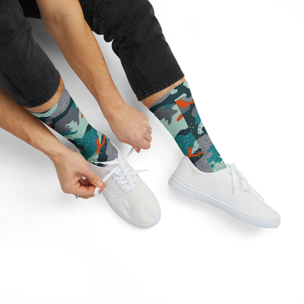 Miami Vibe Dolphin Aura Crew Socks Carib Drip by Camotoez
