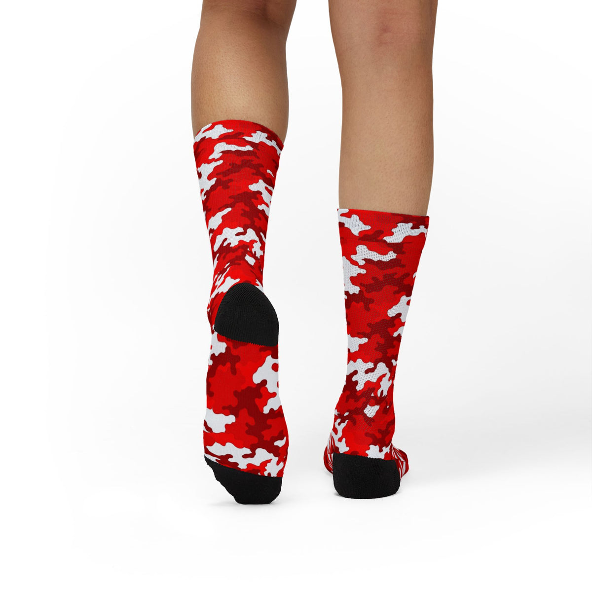 Radiant Crimson and Obsidian Anchor Camouflage Crew Socks by Camotoez Crimson Pulse Camo Crew | Blend In But Stand Out Edition | More Mercy For Your Sole