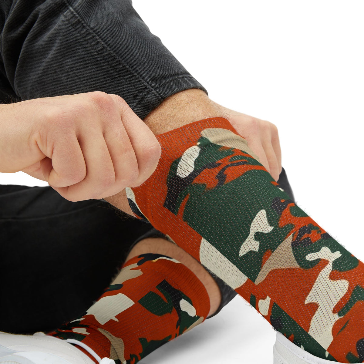 Cane Cane Camo Sublimation Socks — Bold Camouflage Athletic Crew Socks