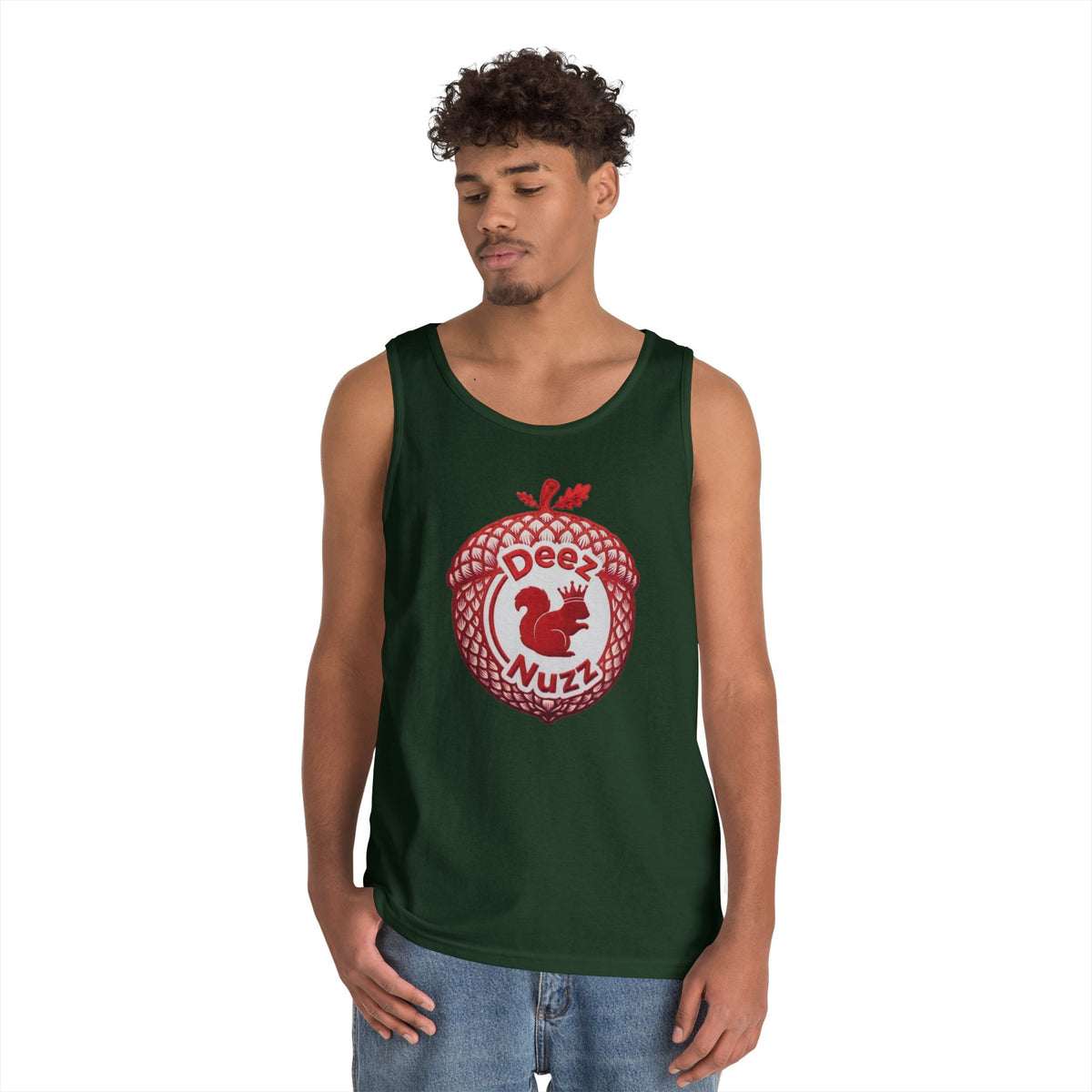 Copy of Copy of  'Deez Nuzz' Red Acorn Funny Squirrel Graphic Tank Top