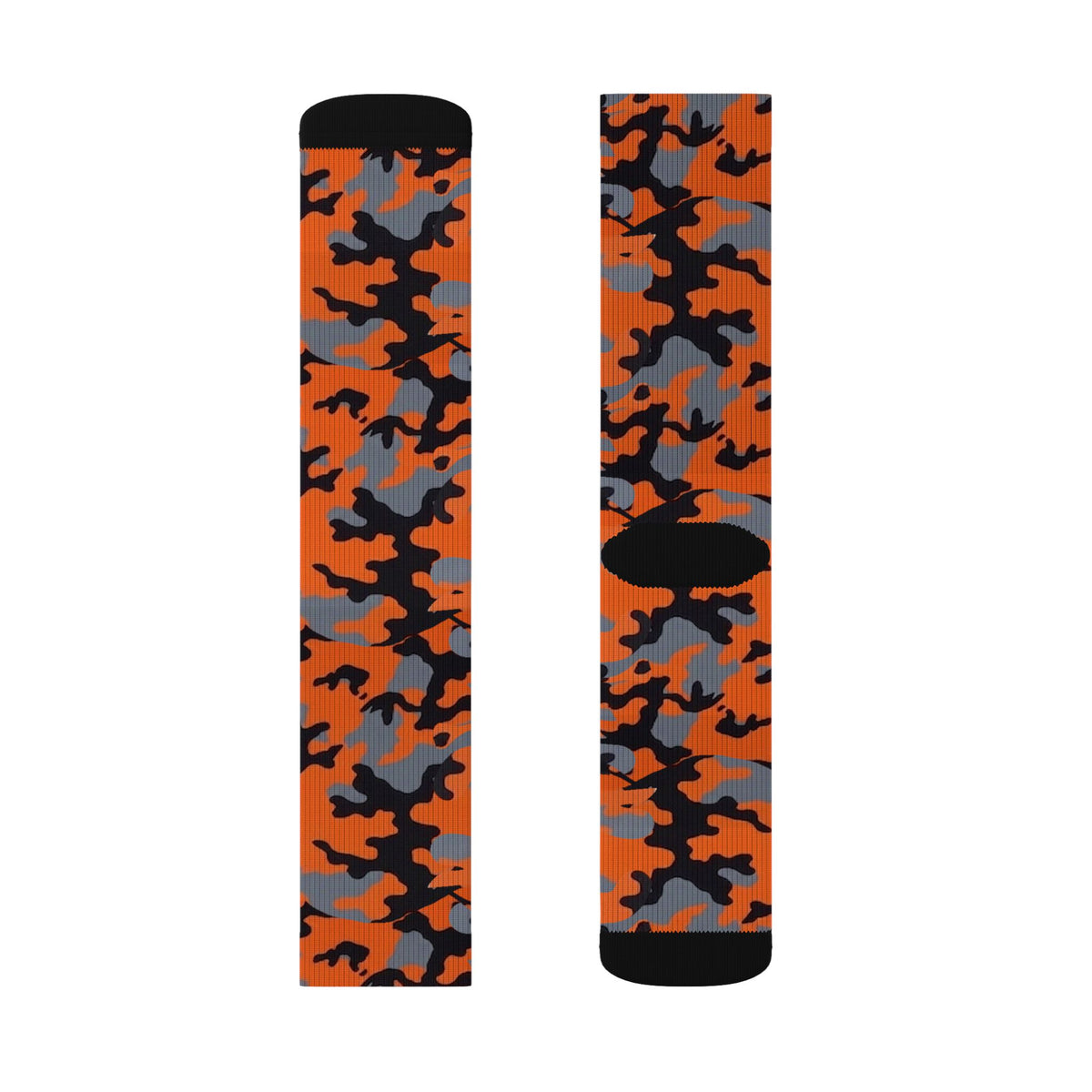Pewter Orange and Black  Hi Seas l Camouflage Crew Socksby Camotoez