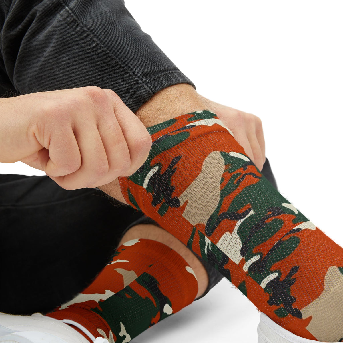 Cane Cane Camo Sublimation Socks — Bold Camouflage Athletic Crew Socks