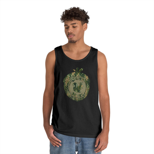 ‘Deez Nuzz’  Vintage Green Crest Funny Graphic Tank Top