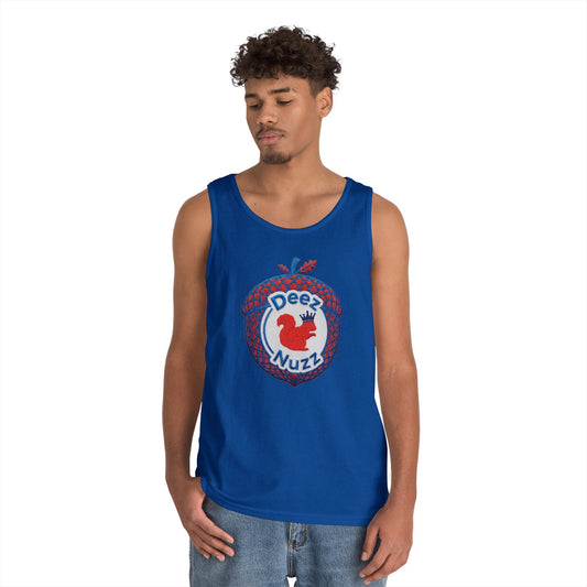 ‘Deez Nuzz’  Red,White, Blue Crest Funny Graphic Tank Top