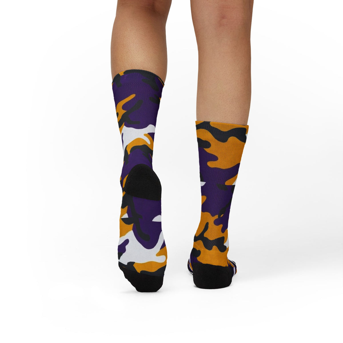 Copy of Captain Camotoez, Red Orange Camo Bay Drip Sublimation Socks — Bold Camouflage Athletic Crew Socks