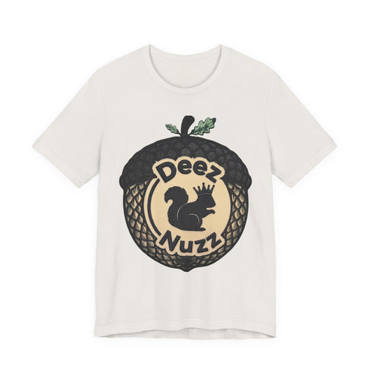 DeezNuzz Acorn Graphic Tee — Funny Squirrel Logo Shirt