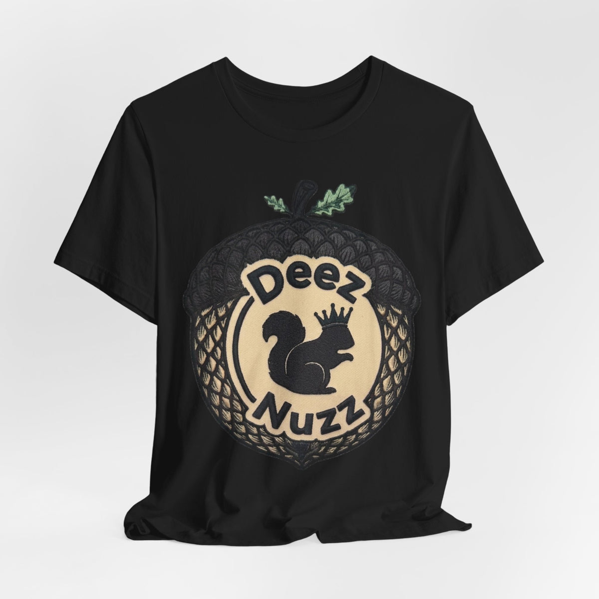 DeezNuzz Acorn Graphic Tee — Funny Squirrel Logo Shirt