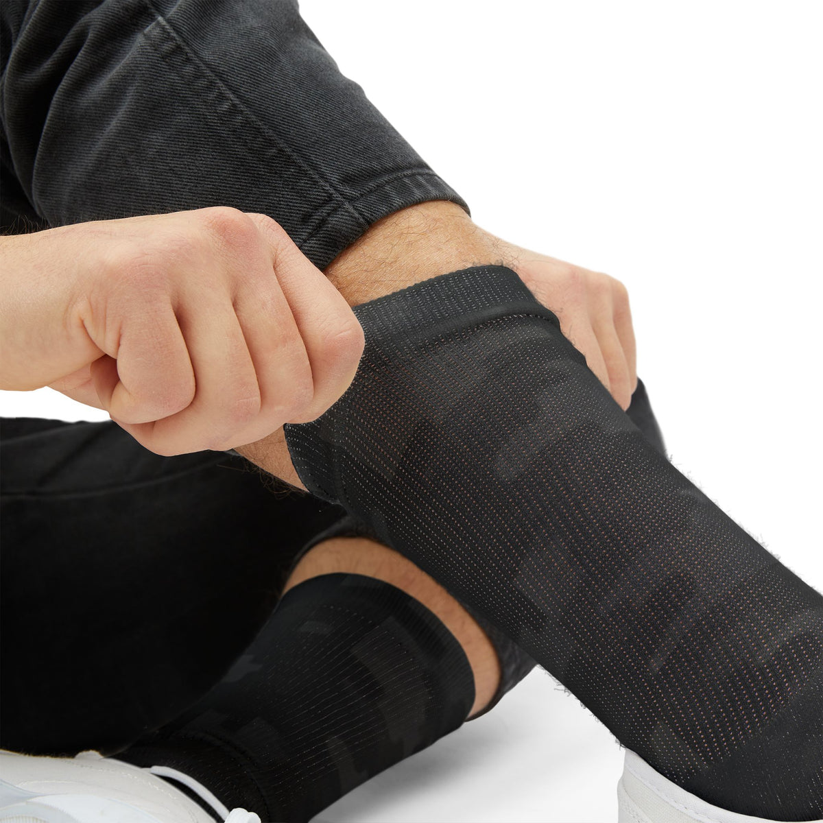 Dark Gray Carbon Stealth Crew Socks by Camotoez Midnight Glitch