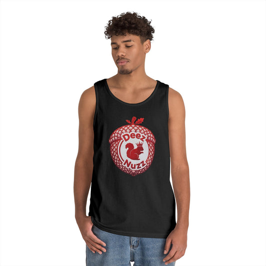 Copy of Copy of  'Deez Nuzz' Red Acorn Funny Squirrel Graphic Tank Top