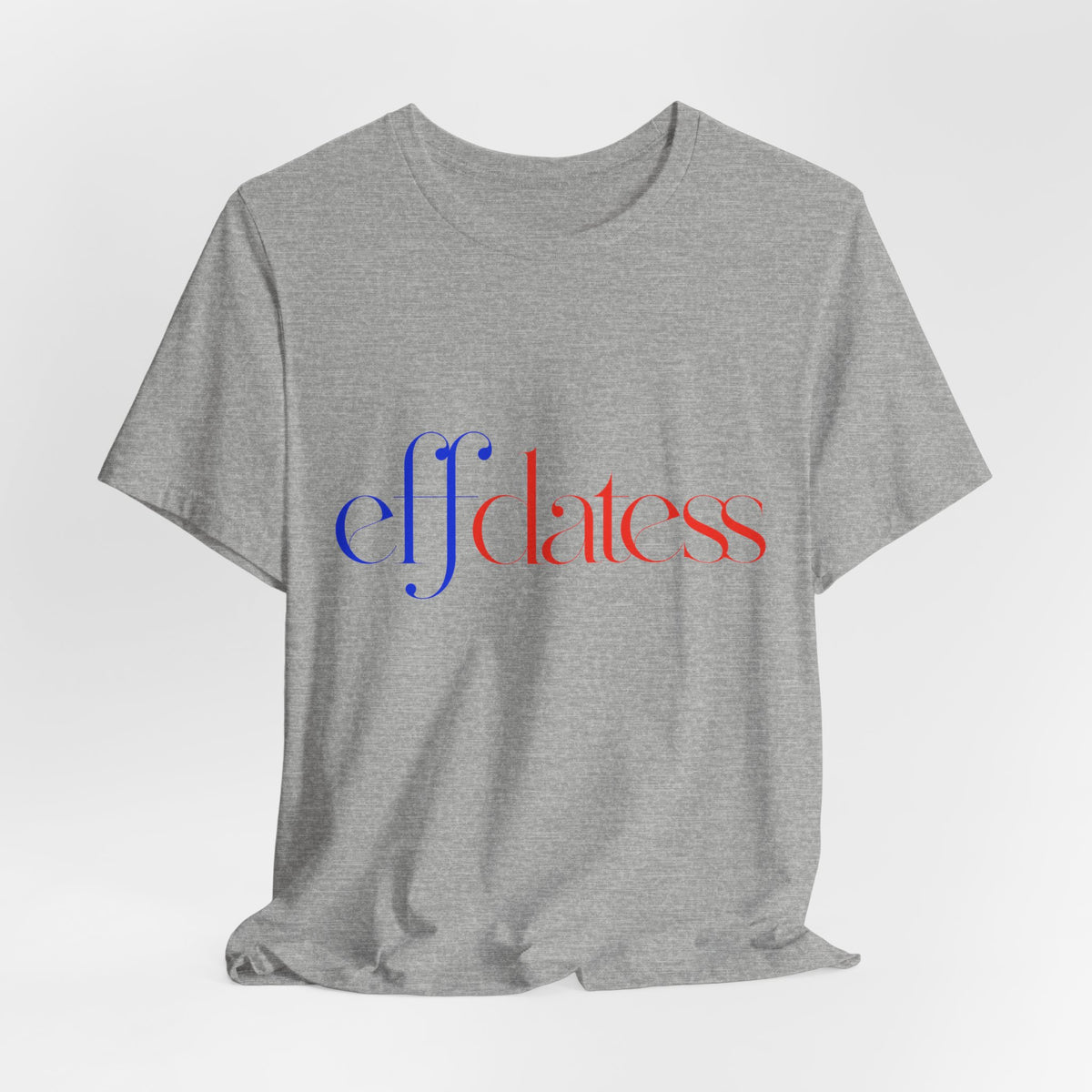 'effdatess' Cobalt Blue Minimalist Pastel Graphic Tee