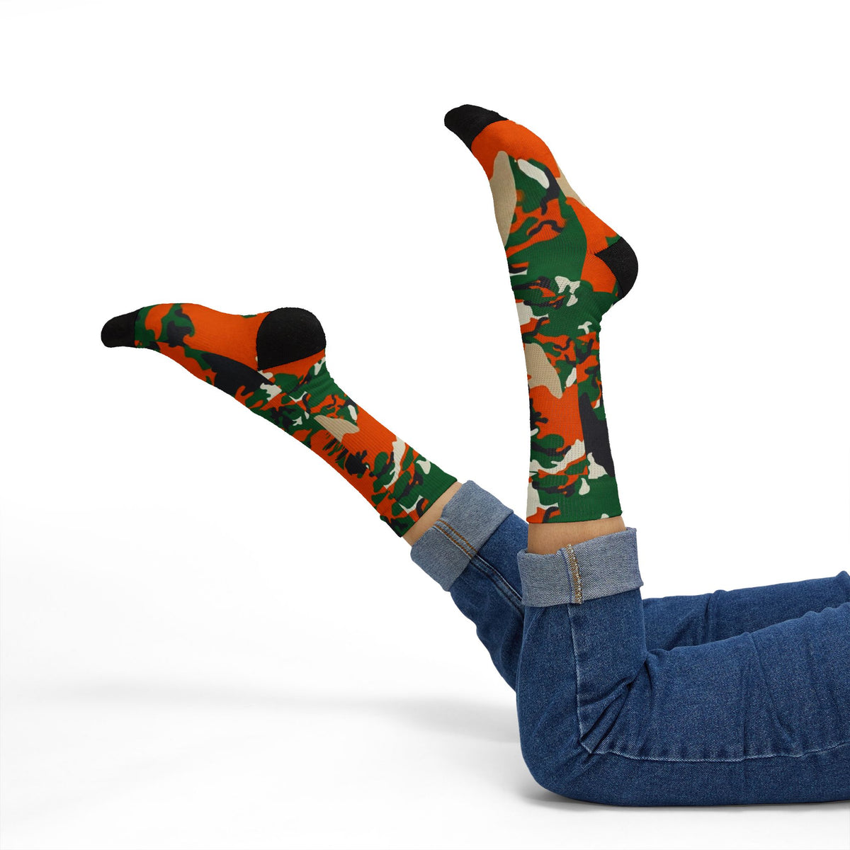 Rattle Dazzle Camo Sublimation Socks — Bold Camouflage Athletic Crew Socks