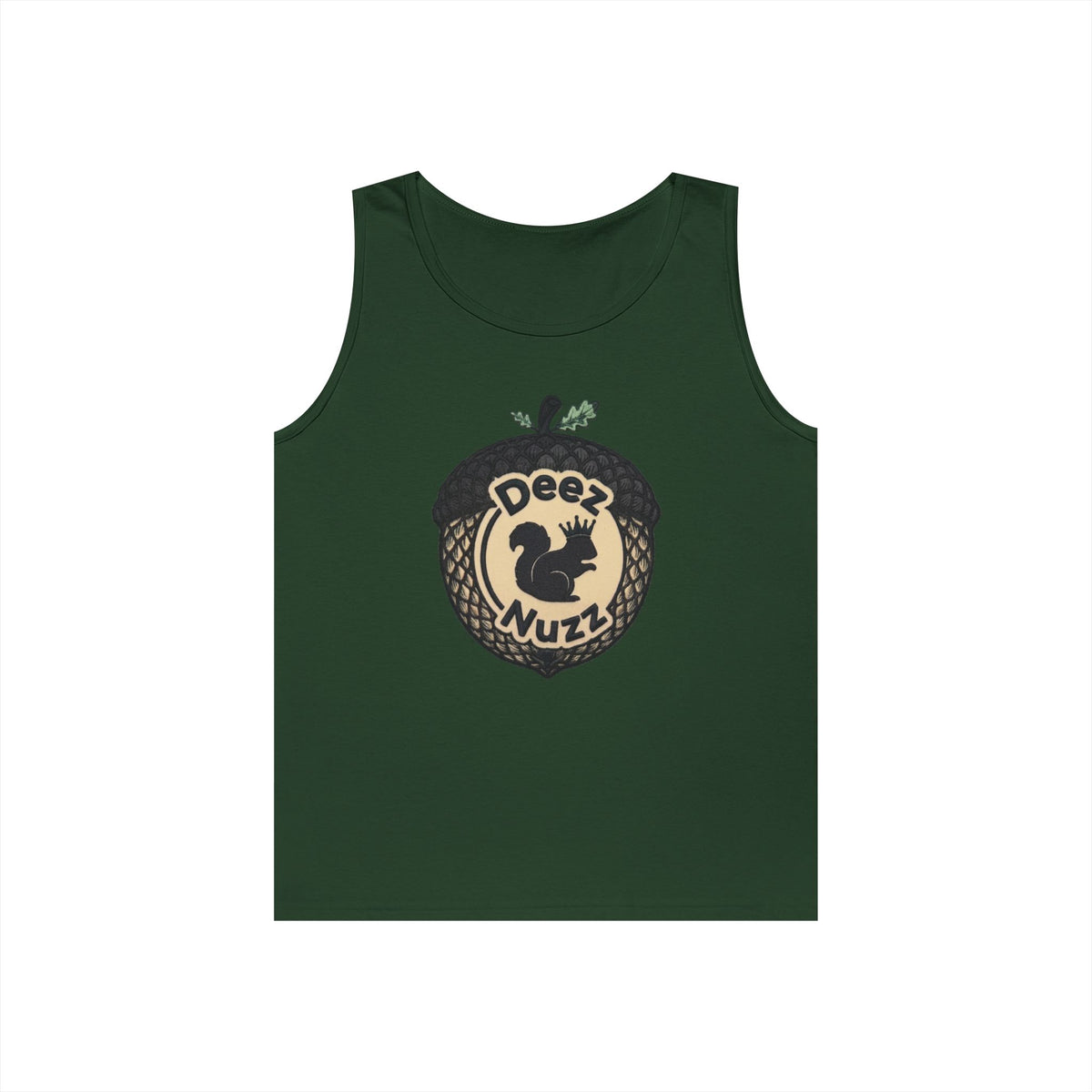 ‘Deez Nuzz’  Vintage Black/Tan Crest Funny Graphic Tank Top