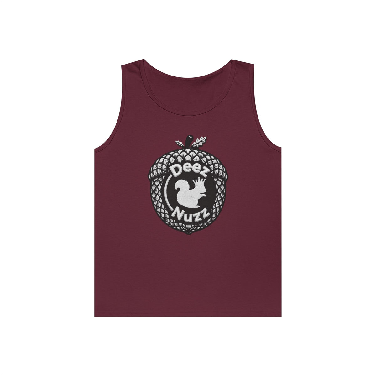 ‘Deez Nuzz’  Vintage White/Black Crest Funny Graphic Tank Top