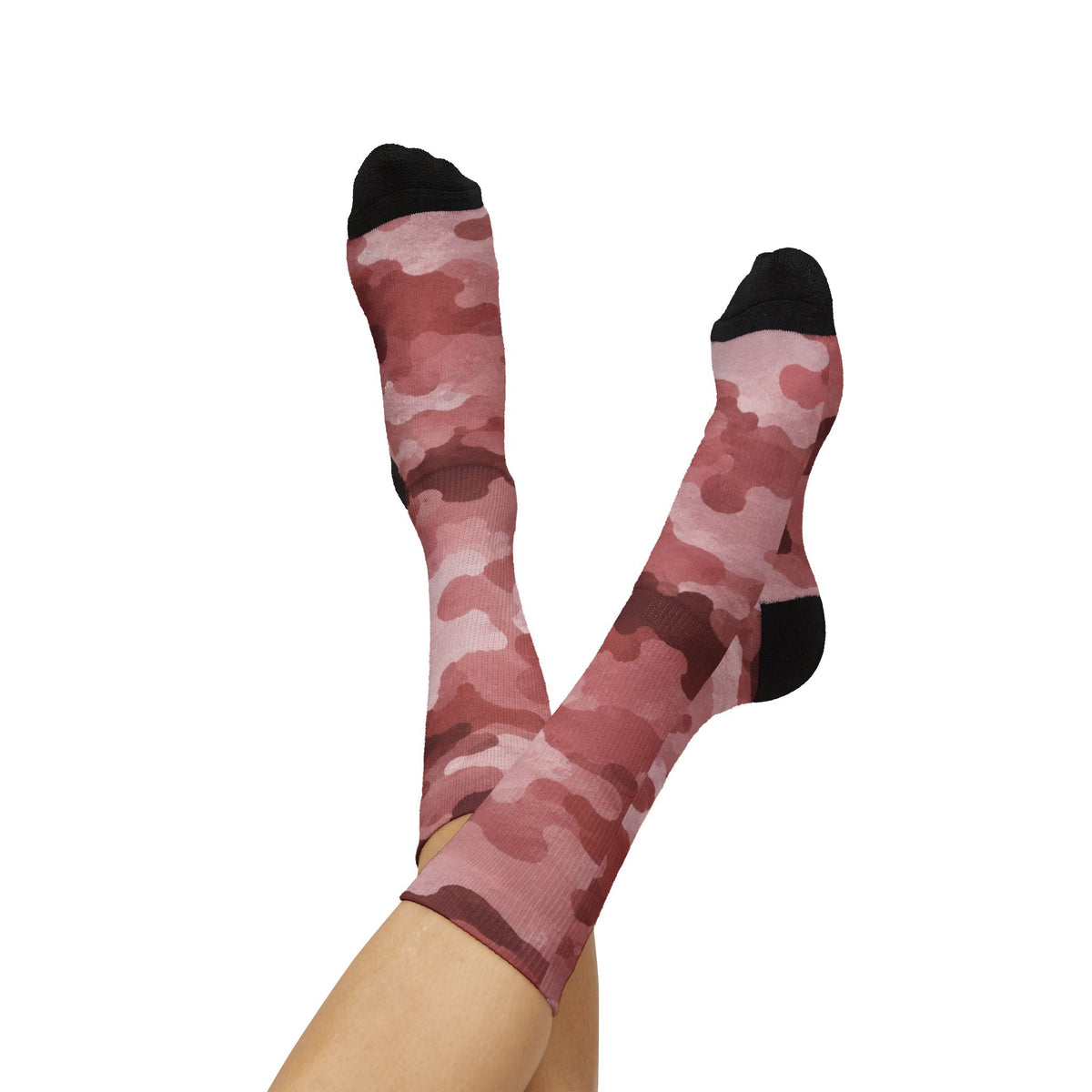 Digital Mauve and Aqueous Rose Camouflage Crew Socks by Camotoez Mauve Camo Crew | Blend In But Stand Out Edition | More Mercy For Yor Soles