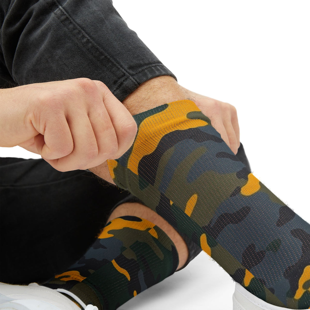 Midnight Moss & Mustard Camo Crew | Blend In But Stand Out Edition | More Mercy For Your Soles by Camotoez