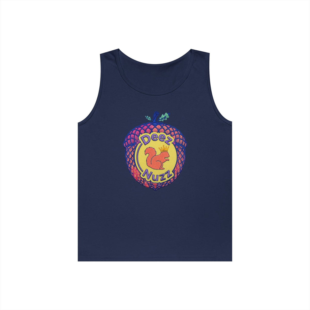 'Deez Nuzz' Pink Acorn Funny Squirrel Graphic Tank Top