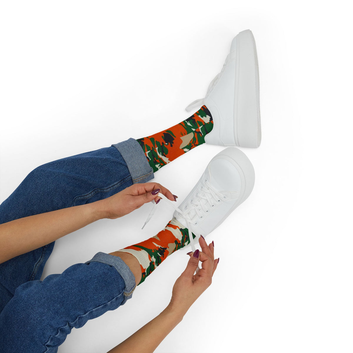 Rattle Dazzle Camo Sublimation Socks — Bold Camouflage Athletic Crew Socks