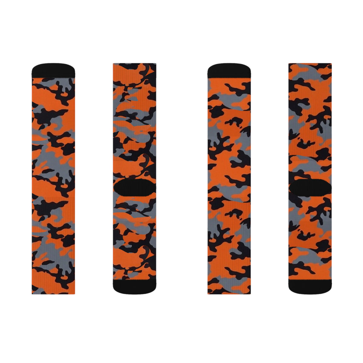 Pewter Orange and Black  Hi Seas l Camouflage Crew Socksby Camotoez