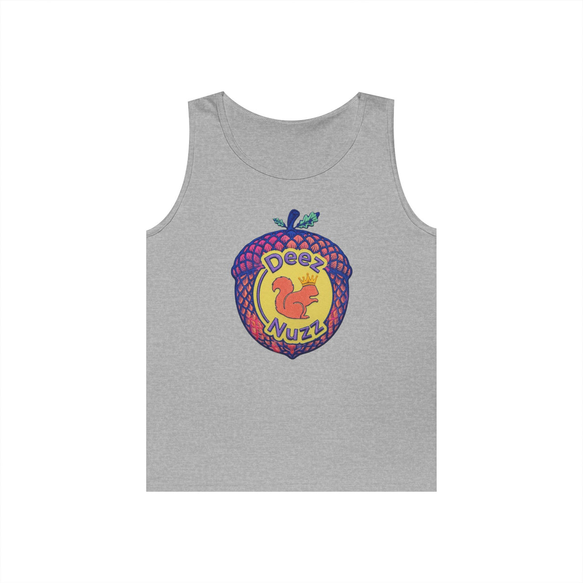 'Deez Nuzz' Pink Acorn Funny Squirrel Graphic Tank Top