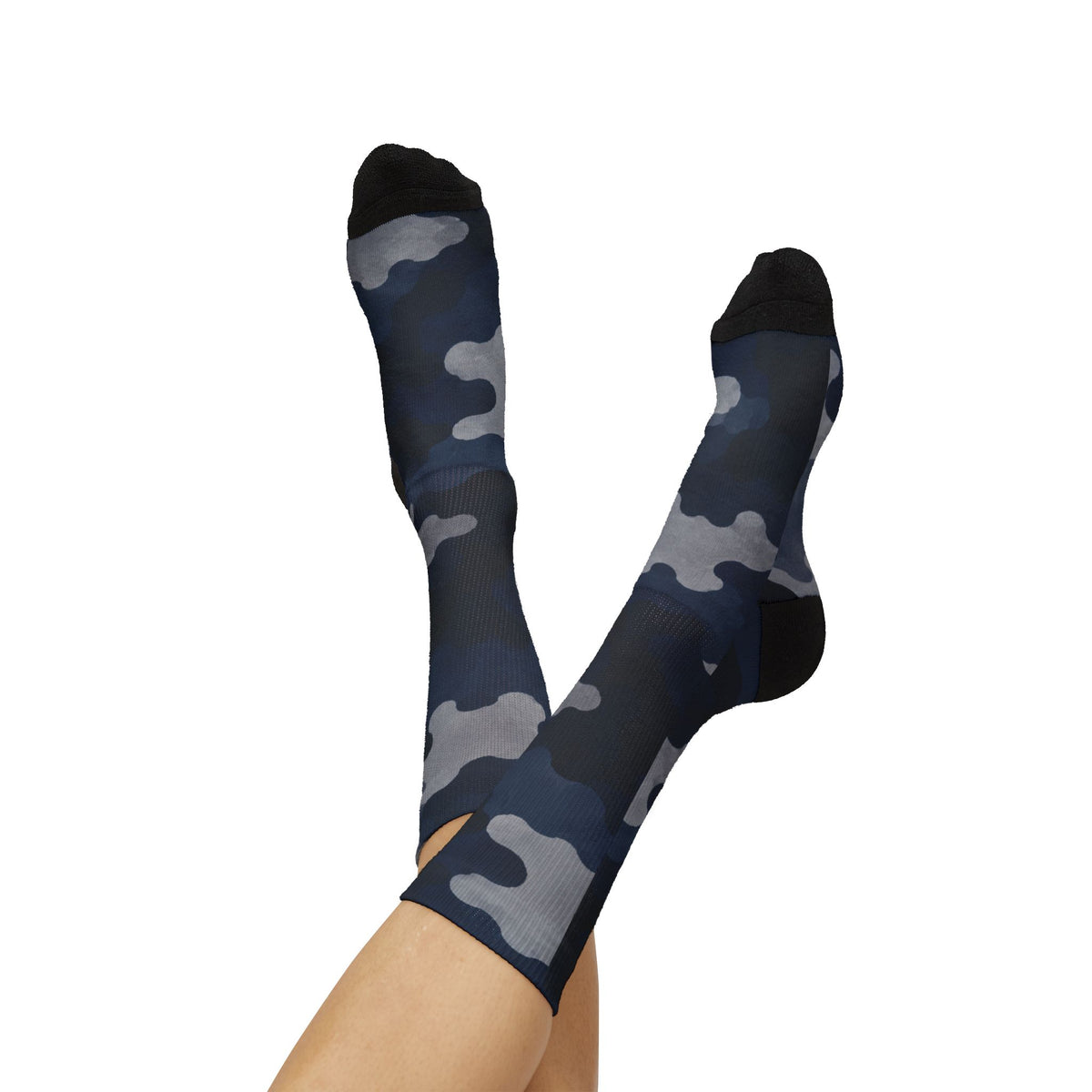Colbalt, Icy Bue and Onyx Crew Socks by Camotoez The Deep Sea Stealth Crew