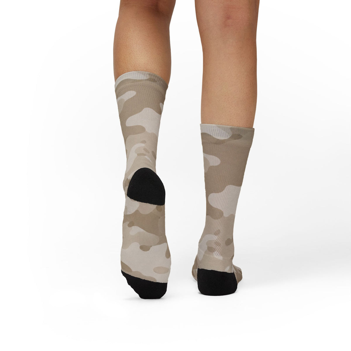 Natural Linen and Cloud Dance Crew Socks by Camotoez Neutral Blend Battle Dress