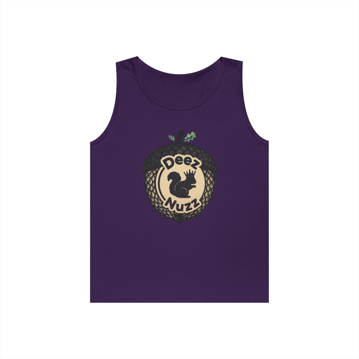 ‘Deez Nuzz’  Vintage Black/Tan Crest Funny Graphic Tank Top