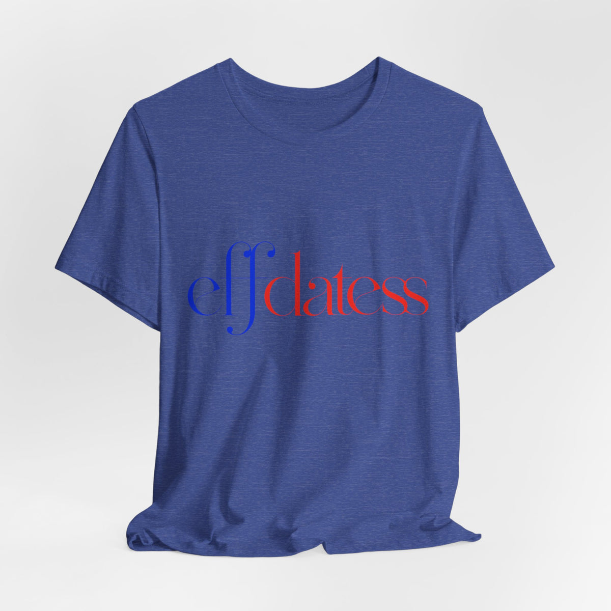'effdatess' Cobalt Blue Minimalist Pastel Graphic Tee