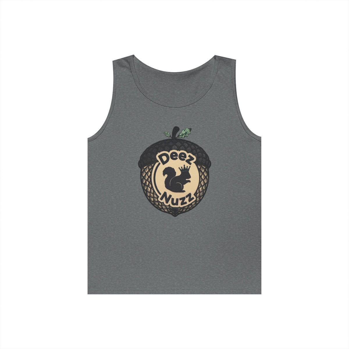 ‘Deez Nuzz’  Vintage Black/Tan Crest Funny Graphic Tank Top