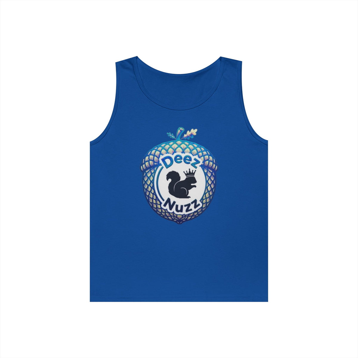 'Deez Nuzz' Black/Blue Acorn Funny Squirrel Graphic Tank Top