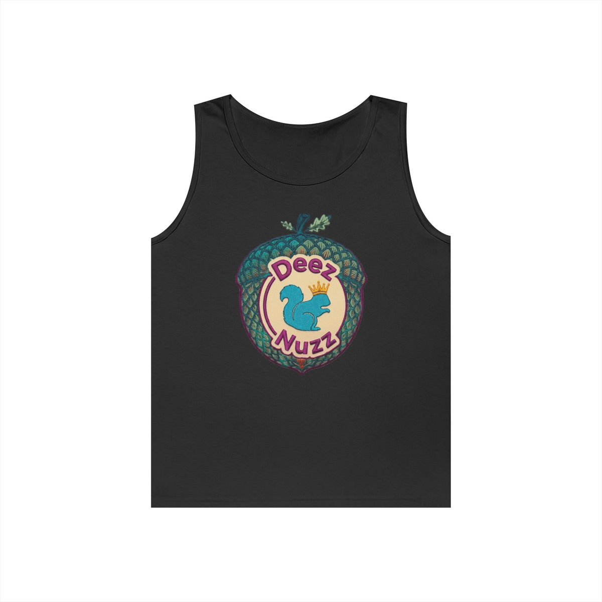 'Deez Nuzz' Purple Acorn Funny Squirrel Graphic Tank Top