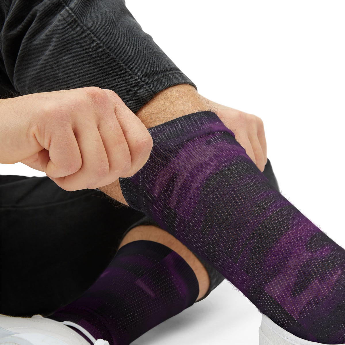 Digital Purple Crew Socks by Camotoez Ultraviolet Vibes