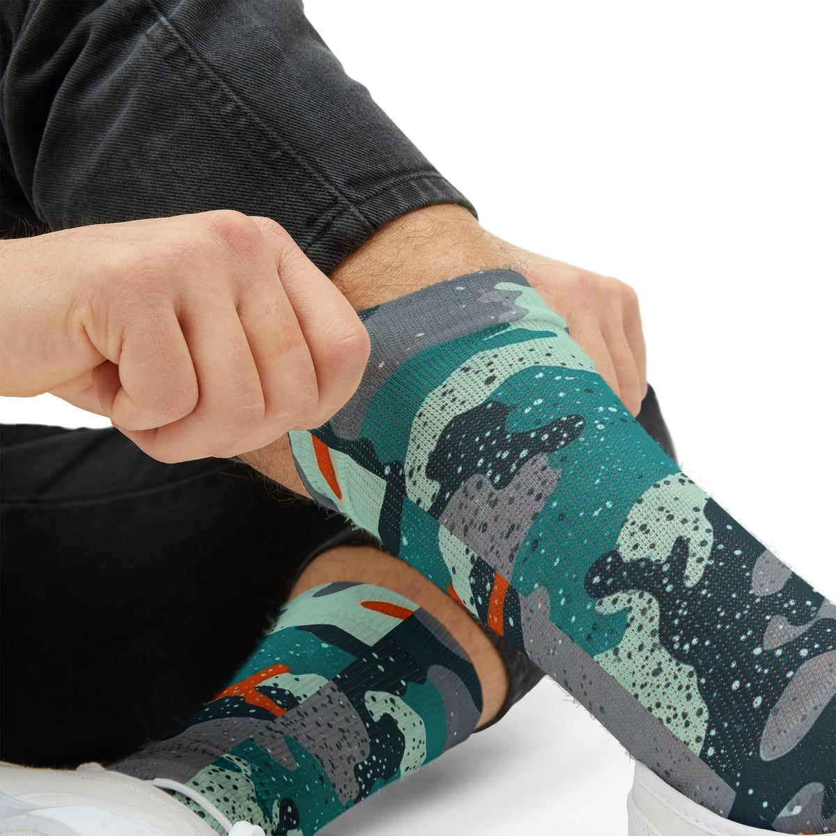 Miami Vibe Dolphin Aura Crew Socks Carib Drip by Camotoez