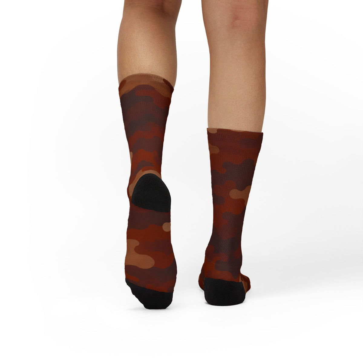 Burnt Terracotta and Sandy Tan Camouflage Crew Socks by Camotoez The Oxide Operative