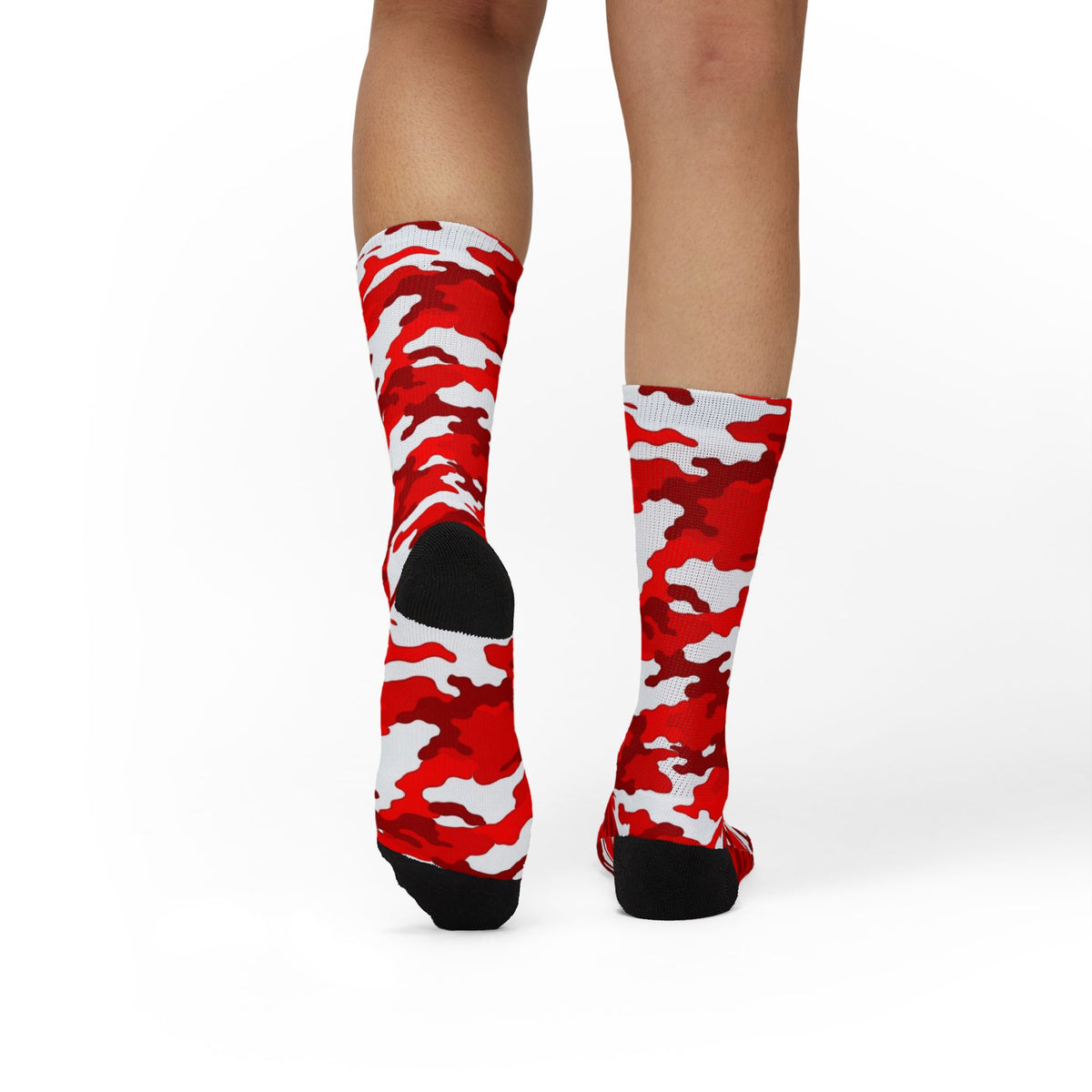 Radiant Crimson and Obsidian Anchor Camouflage Crew Socks by Camotoez Crimson Pulse Camo Crew | Blend In But Stand Out Edition | More Mercy For Your Sole