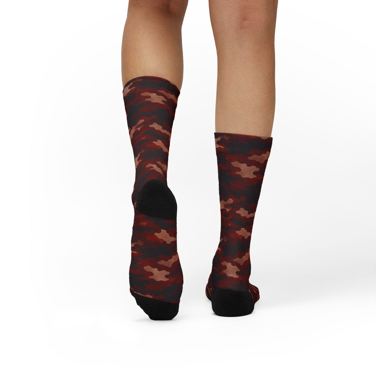 Muted Red Crew Sock by Camotoez Feral Sriracha Hazard