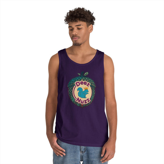 'Deez Nuzz' Purple Acorn Funny Squirrel Graphic Tank Top