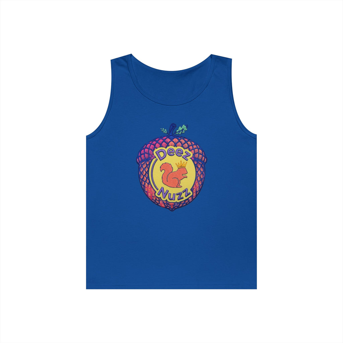'Deez Nuzz' Pink Acorn Funny Squirrel Graphic Tank Top