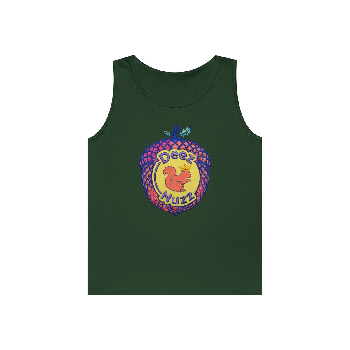 'Deez Nuzz' Pink Acorn Funny Squirrel Graphic Tank Top