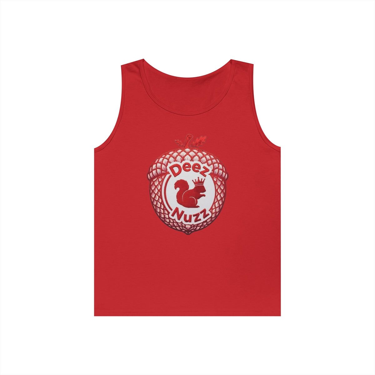 Copy of  'Deez Nuzz' Red Acorn Funny Squirrel Graphic Tank Top