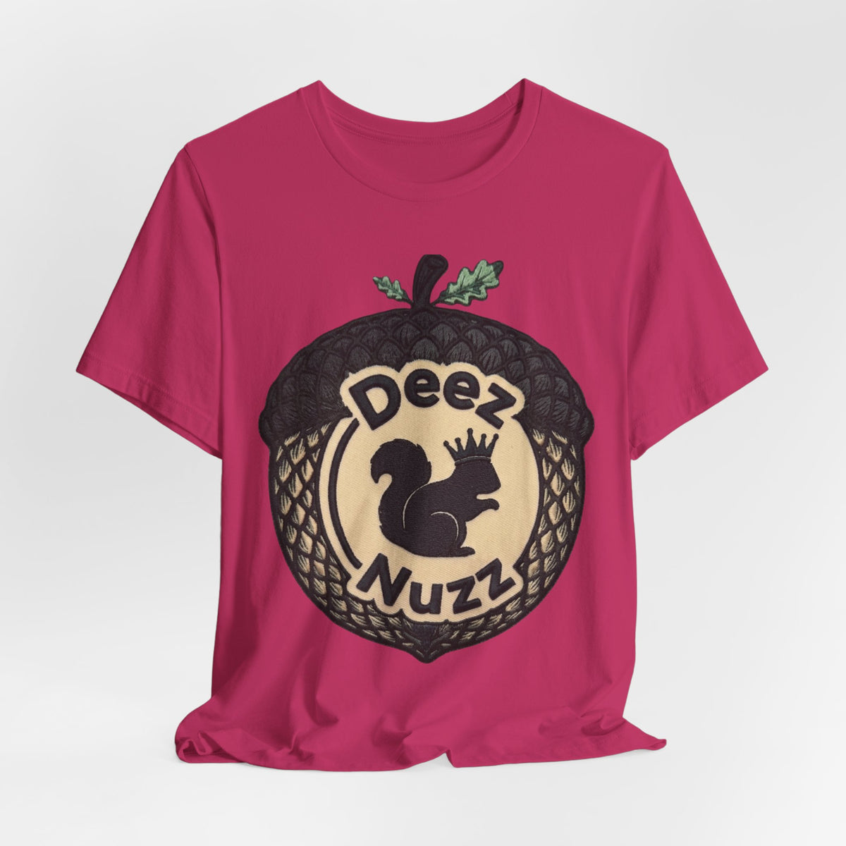 DeezNuzz Acorn Graphic Tee — Funny Squirrel Logo Shirt