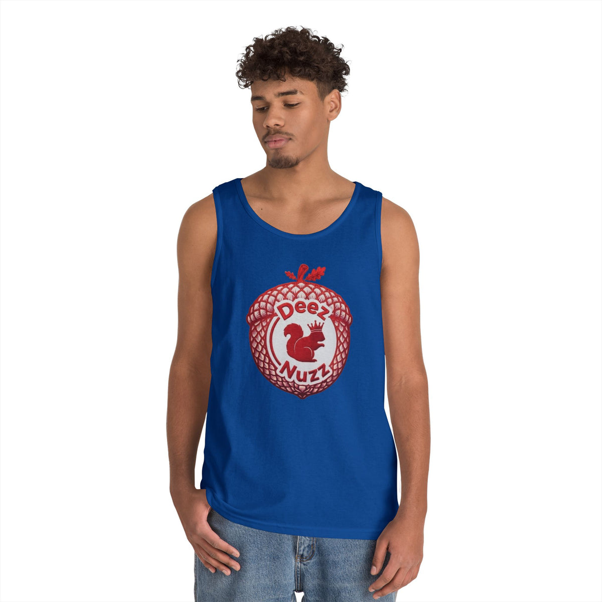 Copy of Copy of  'Deez Nuzz' Red Acorn Funny Squirrel Graphic Tank Top
