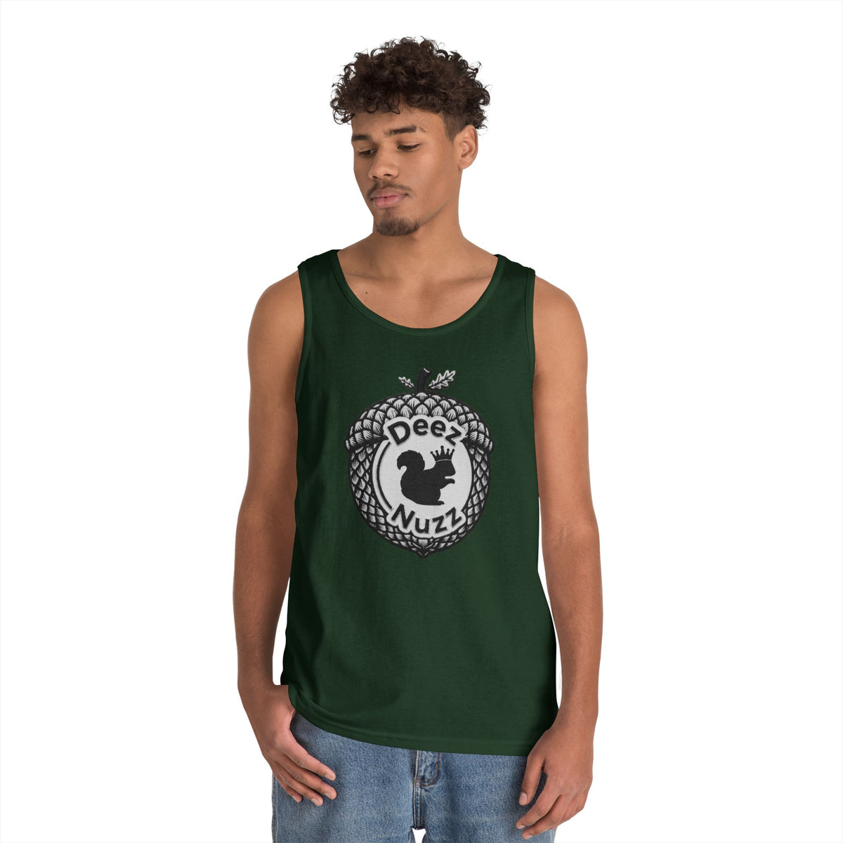 ‘Deez Nuzz’  Vintage Black/Grey Crest Funny Graphic Tank Top