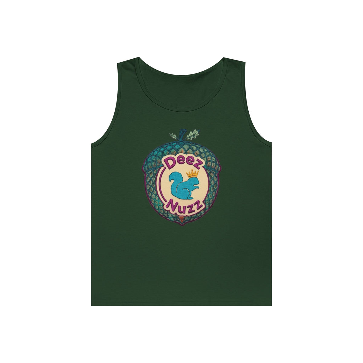 'Deez Nuzz' Purple Acorn Funny Squirrel Graphic Tank Top