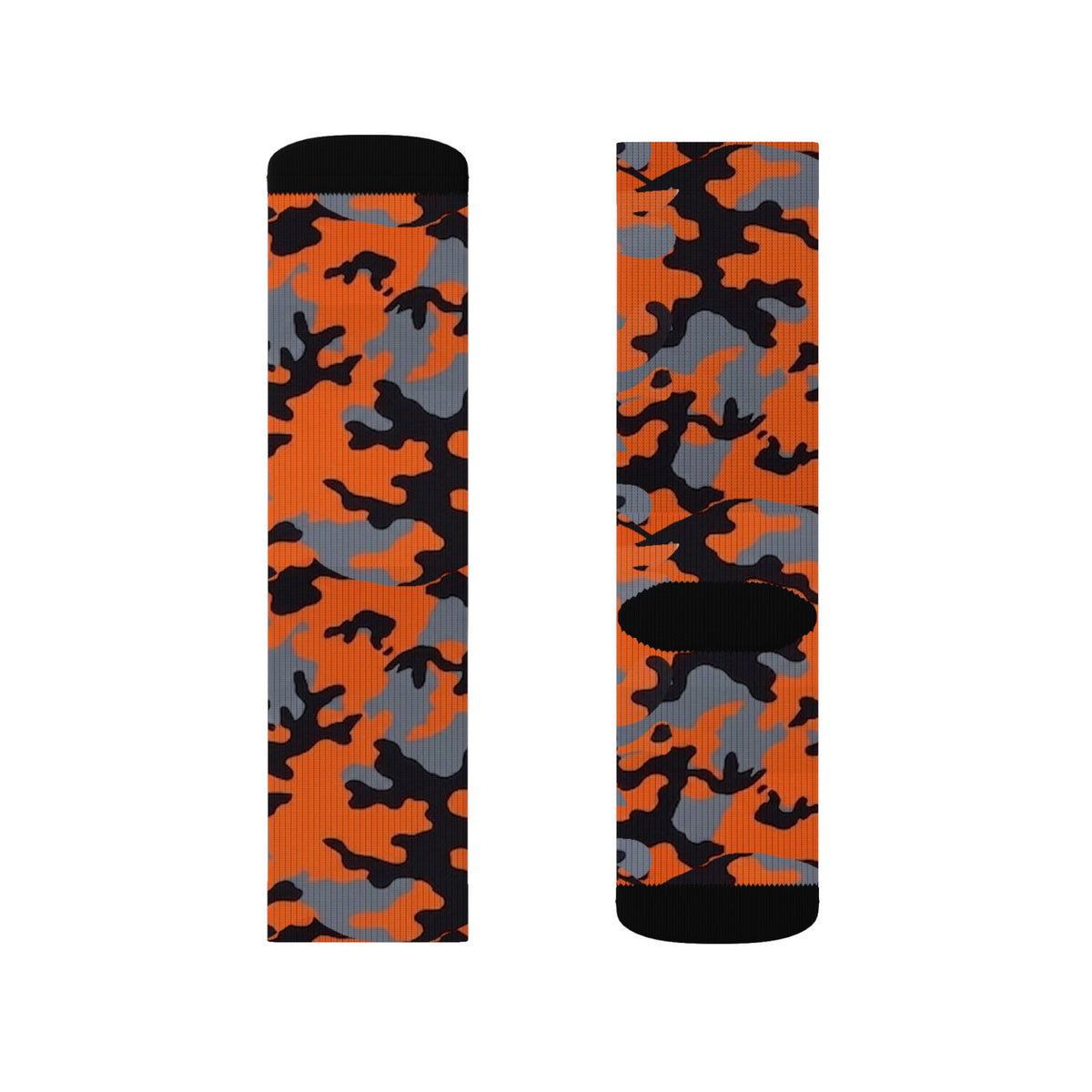 Pewter Orange and Black  Hi Seas l Camouflage Crew Socksby Camotoez