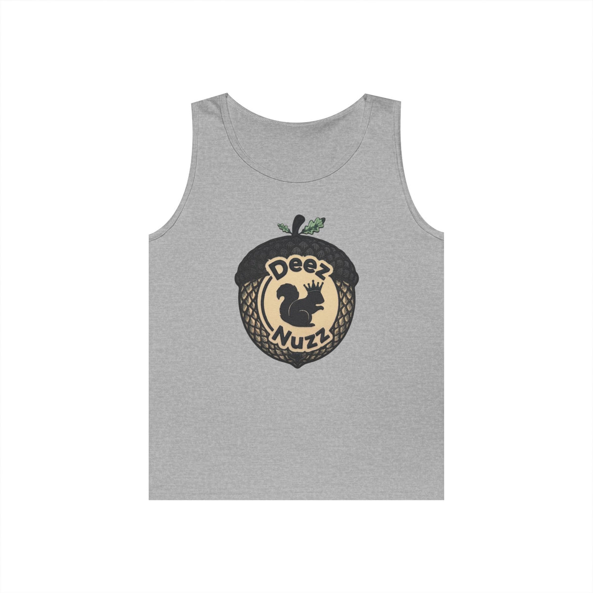 ‘Deez Nuzz’  Vintage Black/Tan Crest Funny Graphic Tank Top