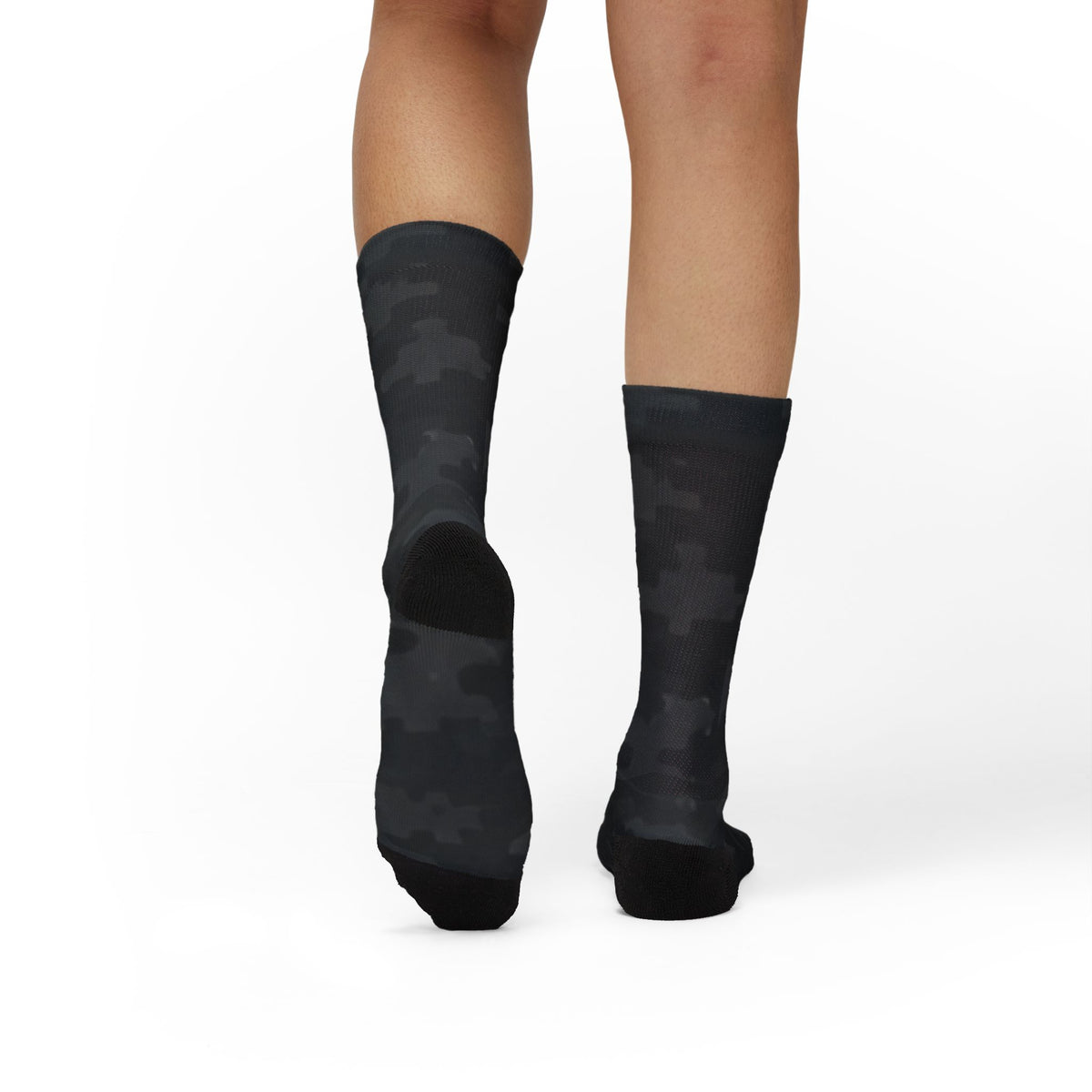 Dark Gray Carbon Stealth Crew Socks by Camotoez Midnight Glitch