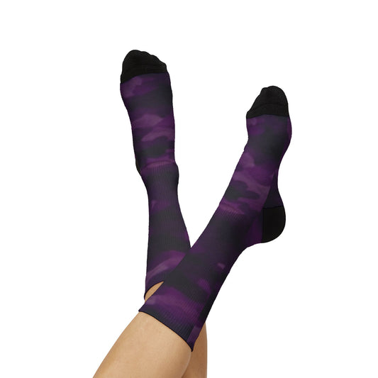 Digital Purple Crew Socks by Camotoez Ultraviolet Vibes