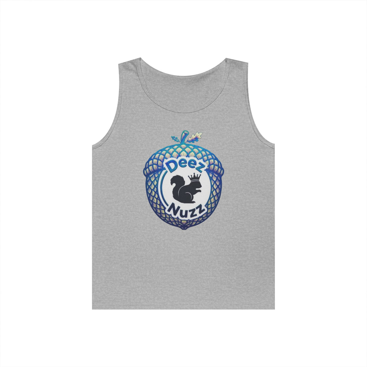 'Deez Nuzz' Black/Blue Acorn Funny Squirrel Graphic Tank Top