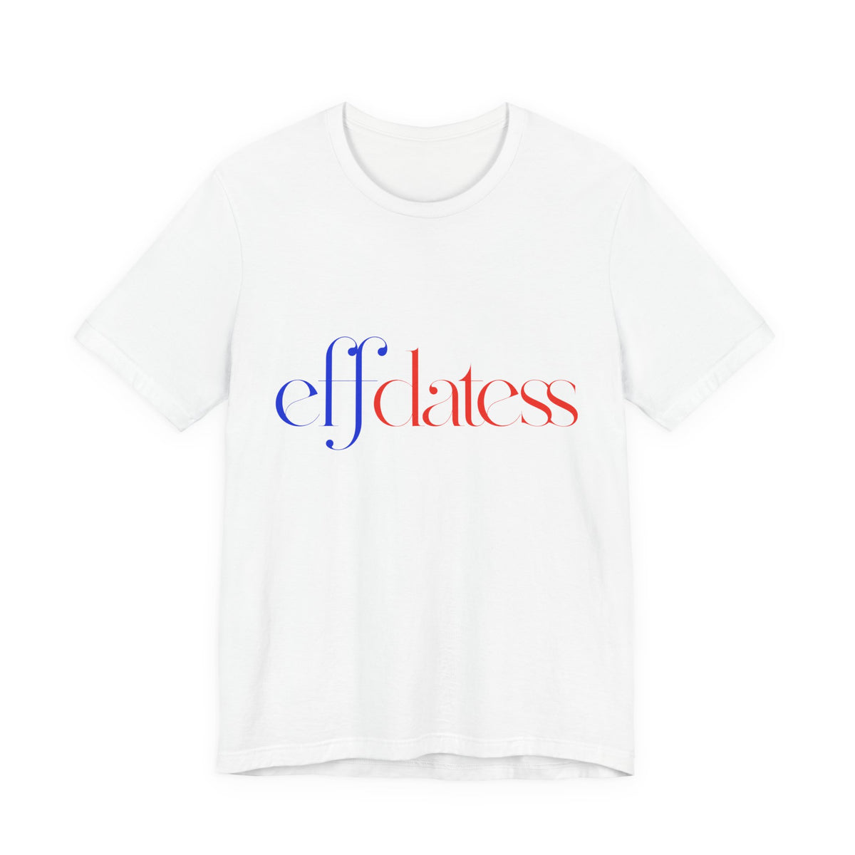'effdatess' Cobalt Blue Minimalist Pastel Graphic Tee